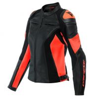 Dainese RACING 4 dámská sportovní kožená bunda černá/fluo-červená vel.44